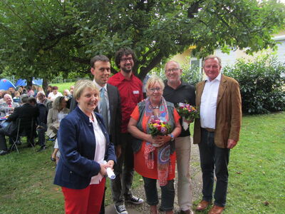 v.links Katja Mast, Nils Schmidt, Christian Schwaab, Gerlinde Stolle, Gerd Pfrommer, Claus Schmidel